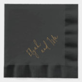 Eenvoudig minimaal zwart en goud folie servetten (Voorkant)