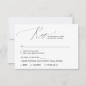 Eenvoudig Minimaal Zwart en Wit RSVP Kaartje (Voorkant)