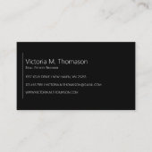 Eenvoudig minimaal zwart onroerend goed profession visitekaartje (Voorkant)