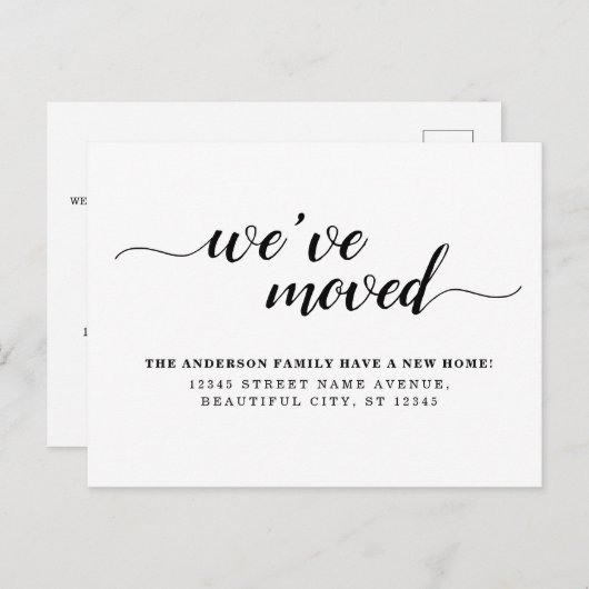 Eenvoudig, minimaal zwart, we hebben een nieuwe th aankondigingskaart (Voorkant / Achterkant)