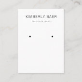 Eenvoudig minimaal zwart-wit oorbel display visitekaartje (Voorkant)