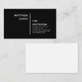 Eenvoudig, minimaal zwart wit visitekaartje (Voorkant / Achterkant)