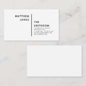 Eenvoudig, minimaal zwart wit visitekaartje (Voorkant / Achterkant)