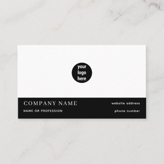 Eenvoudig Minimaal Zwart Wit Zakelijk Logo Visitekaartje (Voorkant)