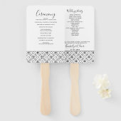 Eenvoudig minimaal zwart-witcalligrafisch huwelijk handwaaier (Voorkant en achterkant)