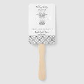 Eenvoudig minimaal zwart-witcalligrafisch huwelijk handwaaier (Achterkant)