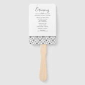 Eenvoudig minimaal zwart-witcalligrafisch huwelijk handwaaier (Voorkant)