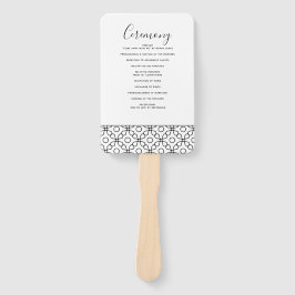 Eenvoudig minimaal zwart-witcalligrafisch huwelijk handwaaier