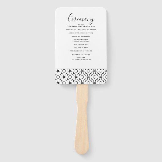 Eenvoudig minimaal zwart-witcalligrafisch huwelijk handwaaier (Voorkant)