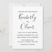 Eenvoudig minimaal zwart-witcalligrafisch huwelijk kaart (Voorkant)