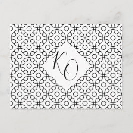 Eenvoudig minimaal zwart-witcalligrafisch huwelijk uitnodiging briefkaart
