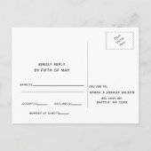 Eenvoudig minimaal zwart-witcalligrafisch huwelijk uitnodiging briefkaart (Achterkant)