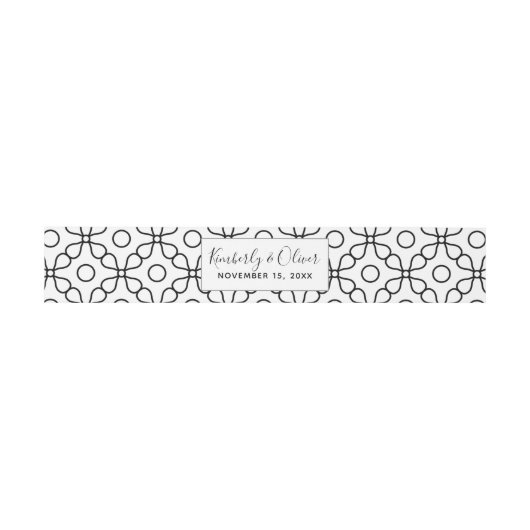 Eenvoudig minimaal zwart-witcalligrafisch huwelijk uitnodigingen wikkel (Vlak)