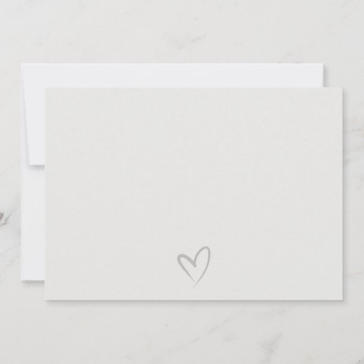 Eenvoudig Minimaal Zwart-witrepetitief in script Kaart (Achterkant)