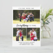 Eenvoudig Minimal Alles is Fijne Kerstfoto Feestdagenkaart (Staand voorkant)