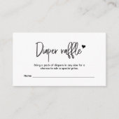 Eenvoudig Minimal Custom Luier Raffle ticket Informatiekaartje (Voorkant)
