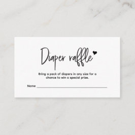 Eenvoudig Minimal Custom Luier Raffle ticket Informatiekaartje