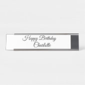 EENVOUDIG MINIMAL.CUTIE ADD NAME BABY happy birthd Bureau Naambordje (Voorkant)