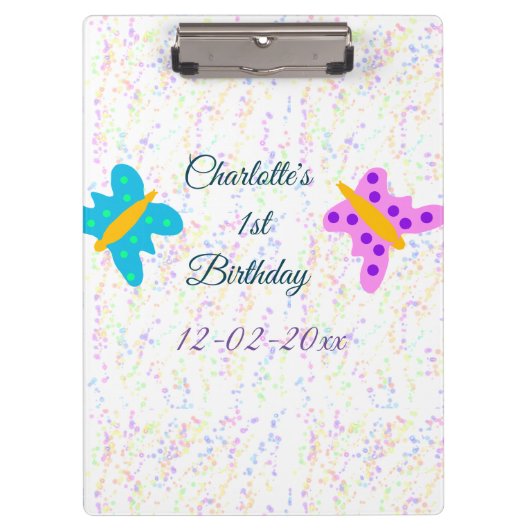 EENVOUDIG MINIMAL.CUTIE ADD NAME BABY happy birthd Klembord (Voorkant)