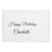 EENVOUDIG MINIMAL.CUTIE ADD NAME BABY happy birthd Kussensloop (Achterkant)