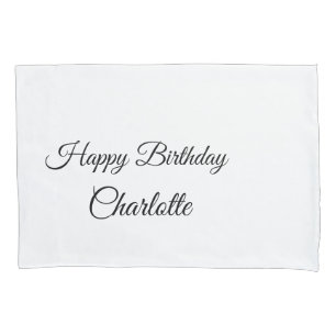 EENVOUDIG MINIMAL.CUTIE ADD NAME BABY happy birthd Kussensloop