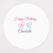 EENVOUDIG MINIMAL.CUTIE ADD NAME BABY happy birthd Labels (Design 2)