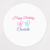EENVOUDIG MINIMAL.CUTIE ADD NAME BABY happy birthd Labels (Design 1)