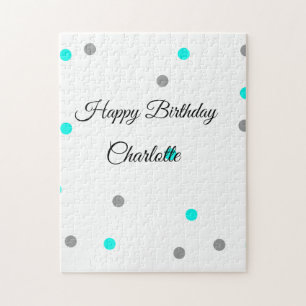 EENVOUDIG MINIMAL.CUTIE ADD NAME BABY happy birthd Legpuzzel