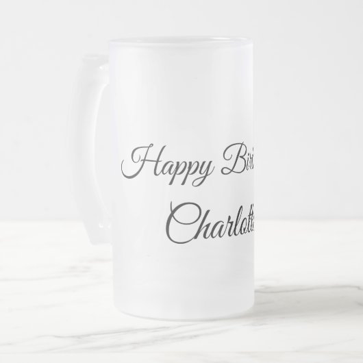 EENVOUDIG MINIMAL.CUTIE ADD NAME BABY happy birthd Matglas Bierpul (Voorkant links)