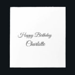 EENVOUDIG MINIMAL.CUTIE ADD NAME BABY happy birthd Notitieblok<br><div class="desc">Ontwerp</div>
