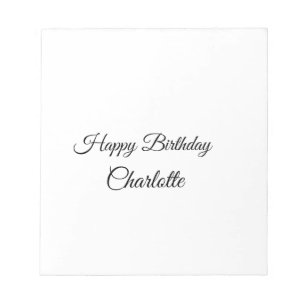 EENVOUDIG MINIMAL.CUTIE ADD NAME BABY happy birthd Notitieblok