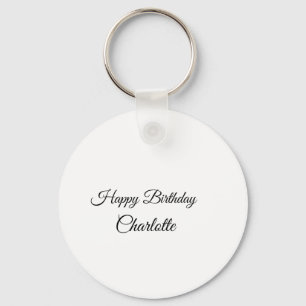 EENVOUDIG MINIMAL.CUTIE ADD NAME BABY happy birthd Sleutelhanger