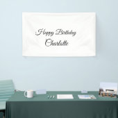 EENVOUDIG MINIMAL.CUTIE ADD NAME BABY happy birthd Spandoek (Beurs)