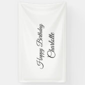 EENVOUDIG MINIMAL.CUTIE ADD NAME BABY happy birthd Spandoek (Verticaal)