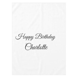 EENVOUDIG MINIMAL.CUTIE ADD NAME BABY happy birthd Tafelkleed
