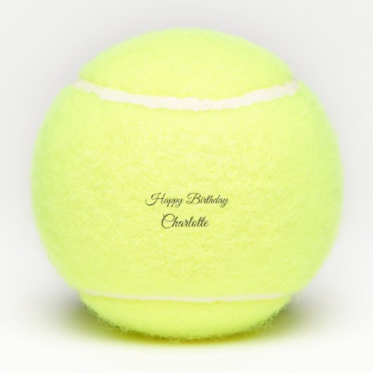 EENVOUDIG MINIMAL.CUTIE ADD NAME BABY happy birthd Tennisballen (Achterkant)