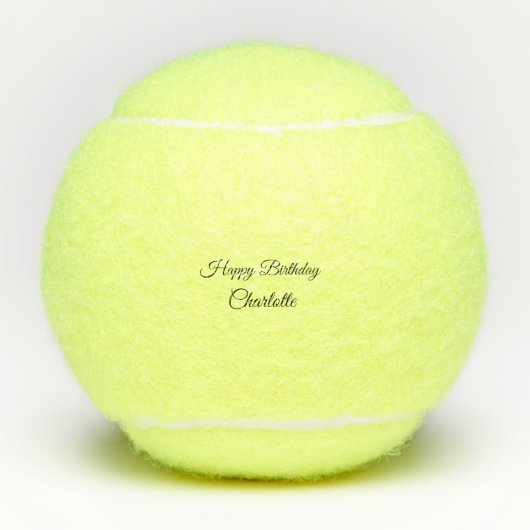 EENVOUDIG MINIMAL.CUTIE ADD NAME BABY happy birthd Tennisballen (Voorkant)