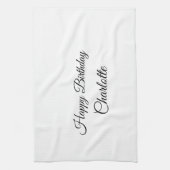 EENVOUDIG MINIMAL.CUTIE ADD NAME BABY happy birthd Theedoek (Verticaal)