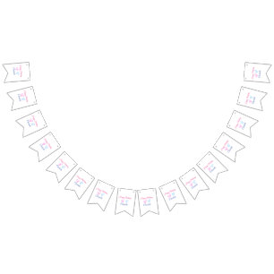 EENVOUDIG MINIMAL.CUTIE ADD NAME BABY happy birthd Vlaggetjes