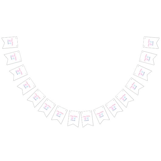 EENVOUDIG MINIMAL.CUTIE ADD NAME BABY happy birthd Vlaggetjes (Alle)