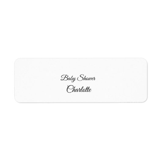 EENVOUDIG MINIMAL.CUTIE VOEGT HET baby shower VAN Etiket (Voorkant)