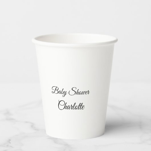 EENVOUDIG MINIMAL.CUTIE VOEGT HET baby shower VAN Papieren Bekers (Voorkant)
