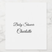 EENVOUDIG MINIMAL.CUTIE VOEGT HET baby shower VAN  Wijn Etiket (Enkel label)
