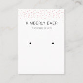 Eenvoudig Minimal Gold Pink Confetti Oorbel Displa Visitekaartje (Voorkant)