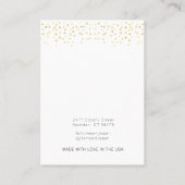 Eenvoudig Minimal Gold Pink Confetti Oorbel Displa Visitekaartje (Achterkant)