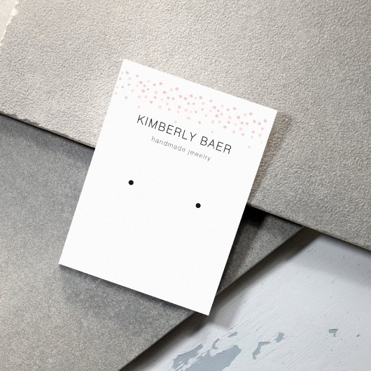 Eenvoudig Minimal Gold Pink Confetti Oorbel Displa Visitekaartje