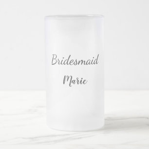 EENVOUDIG MINIMAL jouw naam aangepaste bridesmaid  Matglas Bierpul