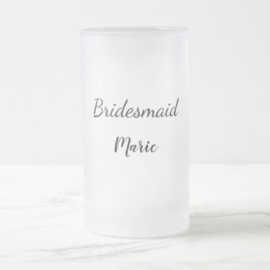 EENVOUDIG MINIMAL jouw naam aangepaste bridesmaid Matglas Bierpul (Center)