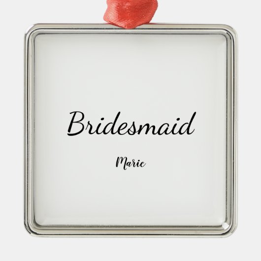 EENVOUDIG MINIMAL jouw naam aangepaste bridesmaid  Metalen Ornament (Voorkant)