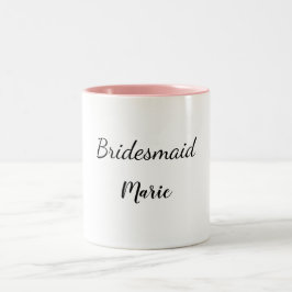 EENVOUDIG MINIMAL jouw naam aangepaste bridesmaid  Tweekleurige Koffiemok